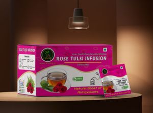 ROSE TULSI INFUSION – BOOST IMMUNITY & DETOX NATURALLY | AYURASH 100% NATURAL HERBS, HOMEMADE, 25 TEA BEGS