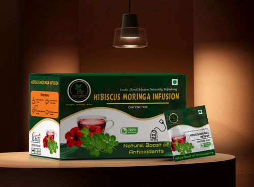 HIBISCUS MORINGA INFUSION- BOOST IMMUNITY & DETOX NATURALLY | AYURASH, 100 % NATURAL AND HOMEMADE 25 TEA BEGS